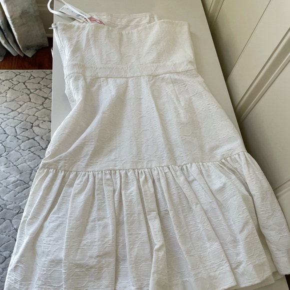 Vineyard Vines Caning Jacquard Dress, White 4 NWT - Picture 3 of 4